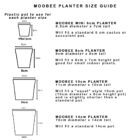 Moobee Canvas Planter Size Guide